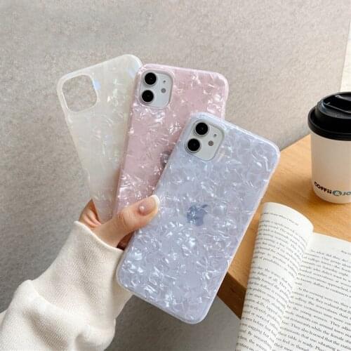 Glitter Silicone Conch Shell Pattern Phone Case For IPhone 11 12 Pro Mini Max X XR XS 7 8 plus SE2020 Soft TPU Luxury Back Cover