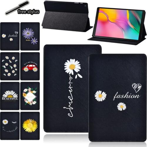 Tablet Case for Samsung Galaxy Tab S6 Lite/Tab S4/S5e/Tab S7/Tab S6 Small Daisy Print Pattern Protective Cover + Stylus