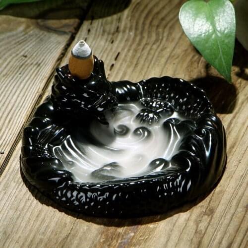 Chinese Dragon Reverse flow incense burner incense tray ceramic incense burner tower incense cone
