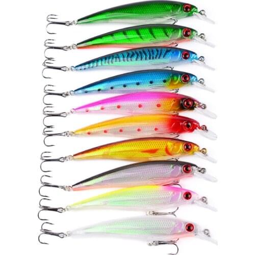 HiUmi 1 piece of bait 3D eye floating laser minnow hard artificial wobbler Crankbait plastic bait Pesca Isca 11 cm 13.5 g