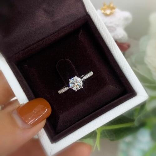18k White Gold 0.7Carat F-G VS Real Natural Diamond Engagement Halo Ring Side Stone 0.155ctw Fine Ring for Women Wedding