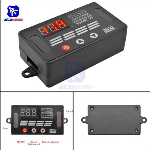 DC 8 -12V 24V 36V 55V 10A PMW Motor Controller DMC-331 High Power Motor Speed Controller Switch LED Digital Display with Case