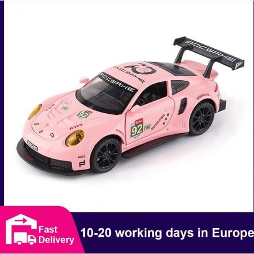 CONUSEA 1:32 Porsche 911 RSR Sports Car Simulation Alloy Car Model with Pull Back Crafts Decoration Collection Toys Tool Gift