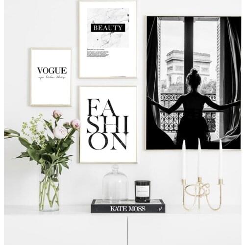 Fashion Poster Sexy Black Lips Canvas Painting Wall Art Print Beauty Quote Modern Picture For Living Room On The Wall Home Decor