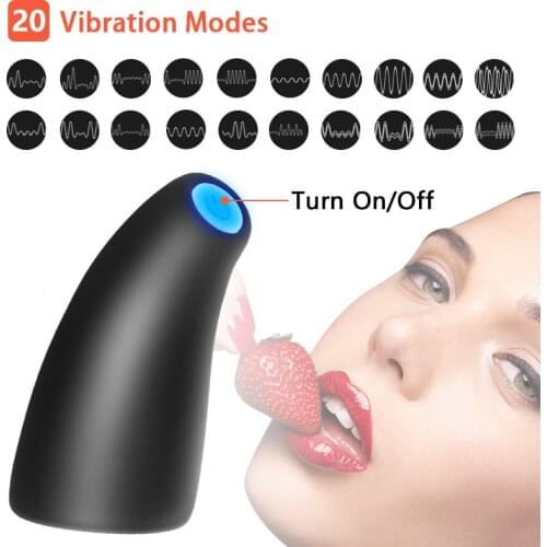 Powerful Vibrator Glans Massager 20 modes-penis-Delay-Trainer-Male-Masturbator-Vibrator-Automatic-Oral-Glans Sex Toys for Men