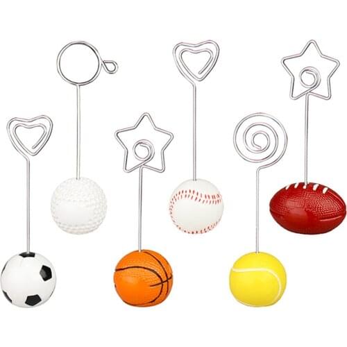 Lot 5pcs Game Ball Base Craft Wire Picture Clip,Memo Holder,Table Card Place,Sport Event Meeting Display,Athletes Party Favor