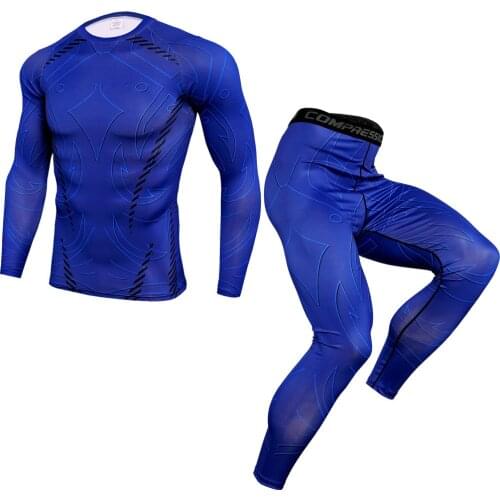2020 new Sportwear Rashgard Sport Shirt Men Compression Pants Punisher Gym Running Shirt Men Fitness Leggings Clothes Tight Suit