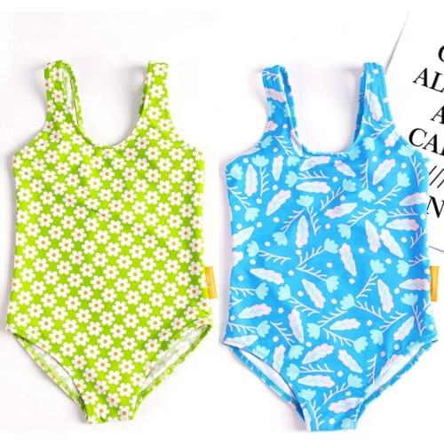 2021 New Girls One Piece Swimsuit Baby Floral Swimwear Child Maiden Bathing Suit Cute Beachwear Infant Skinny Triangle Bikini