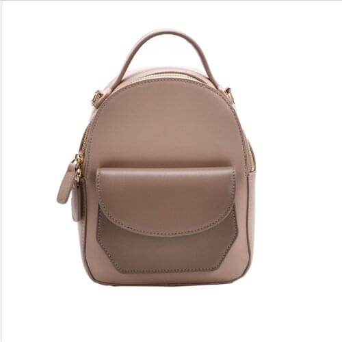 Solid Color Women Leather Backpack School Travel Bags 2020 New Simple Fashion Daily Bag Lady Shoulder Crossbody Bags Backpacks
