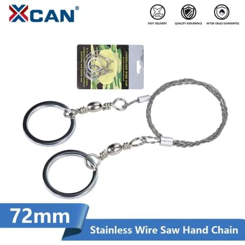 XCAN Field Survival Stainless Wire Saw Hand Chain Saw Emergency Travel Kit 72cm Long For Outdoor Survive Tool