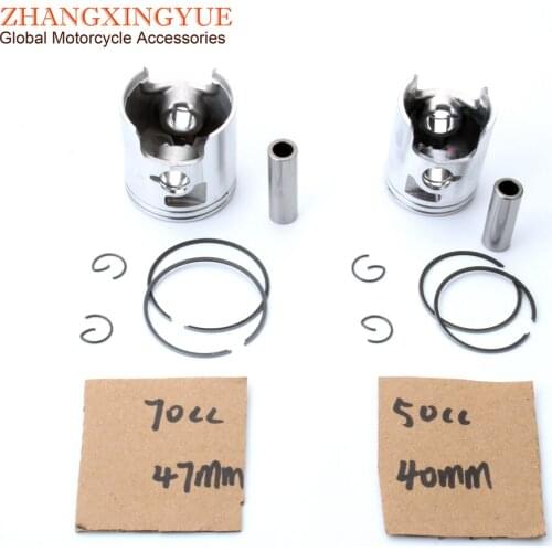 50cc 70cc Piston Kit for Gilera RCR Enduro SMT SM 50 D50B0 40mm 47mm 2-Stroke Motorcycle