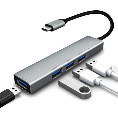 Portable USB C Hub 4 Ports 3.1 Type C to USB 3.0 Converter Hub Cable Adapter for Mac-book Pro iMac PC Laptop Notebook TypeC Hub