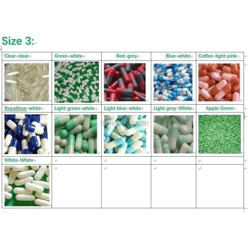 3# empty capsules! 500pcs!All Kinds Of Colored Empty Capsules,Hard Gelatin Empty Capsule(seperated or closed empty capsules)