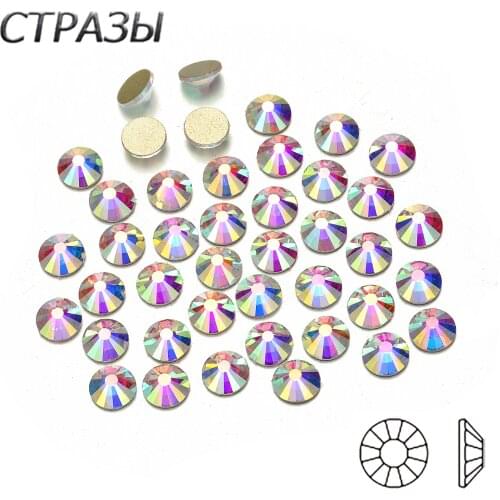 SS3-SS20 A2000NOHF Crystal AB Strass Czech Rhinestone Flatback Rhinestone Diamonds Design For Nail Art Colthing Decoration
