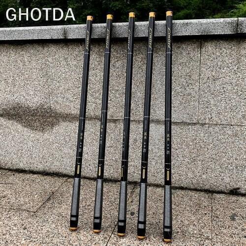 GHOTDA 3.6-7.2M Stream Fishing Rod Carbon Fiber Telescopic Fishing Rod Ultra Light Carp Fishing Pole