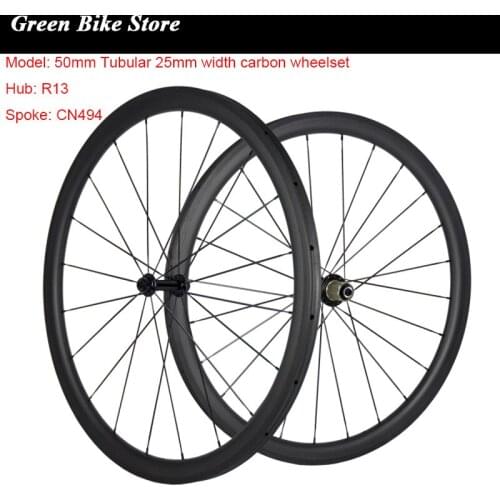 Ultra Light 38mm Tubular Road Bike Carbon Wheelset 25mm Bicycle Wheels U shape 700C Carbon Fiber Wheel