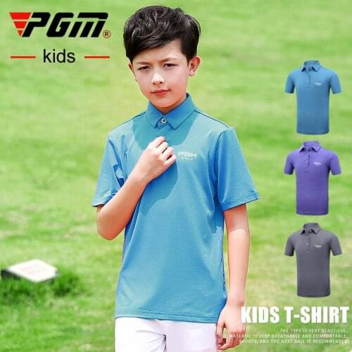 Golf Tennis Baseball Children Boys Apparel Short Sleeve Shirt Clothes Ultra-thin Sportswear Breathable Shirt