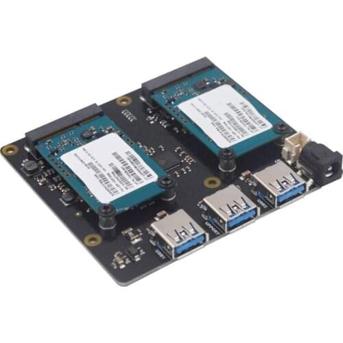 X3UB Dual M SATA SSD Expansion Board for Raspberry Pi Series X852 DC5.1V 4A USB3.0 Module