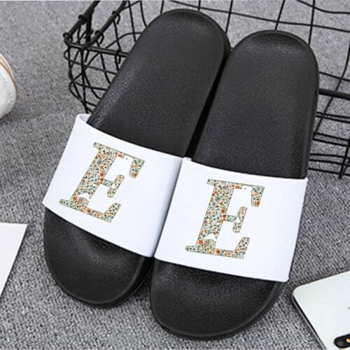 2021 Women Slippers home indoor slippers letter A B C D Pattern Slides Outdoor Non-slip Sandals Fashion Shoes for Woman