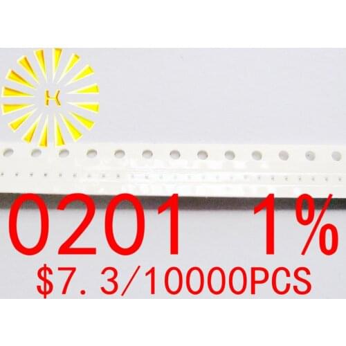 0201 1% Chip Resistors 1R-10M SMD Resistor x 10000PCS