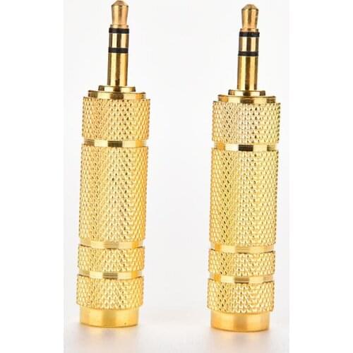 1 pcs 3.5mm Audio Jack Male TO 6.35mm Female Jack Plug Adapter Gold Plated Audio MIC Microphone Cable Adapter Converter Stereo