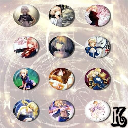 1pcs Cartoonist Anime Badge Fate/Stay Night Saber Lancer Torankusu Gilgamesh Brooch Distintivo Bagdge Divisa Gift Collect