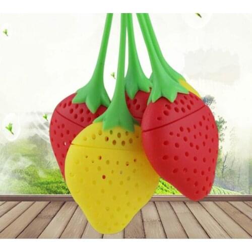 100pcs/lot Cute Fashion Strawberry Silicone Tea Infuser Filter Strainer Teapot Herbal Spices Leaf Free FEDEX DHL Shipping