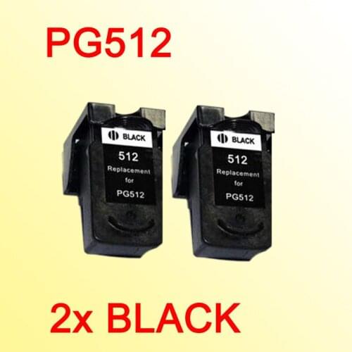 2x PG512 PG-512 PG512XL black ink cartridge compatible for canon MP490/MP492/MP495/MP499/IP2702 printer