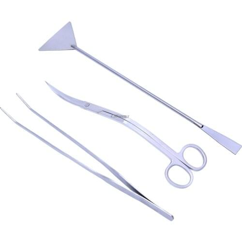 3in1 Aquarium Aquatic Live Plants Maintenance Tweezers Scissors Leveler Tool Kit P41