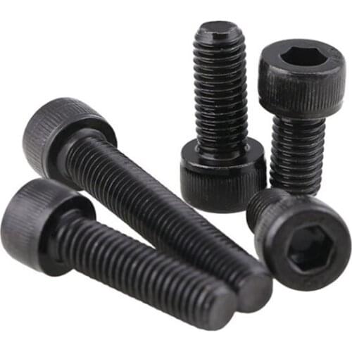 5/50pcs DIN912 M2 M2.5 M3 M4 Black 304 Stainless Steel Hexagon Hex Socket Head Cap Allen Screw Bolt Thread Length 3-60mm