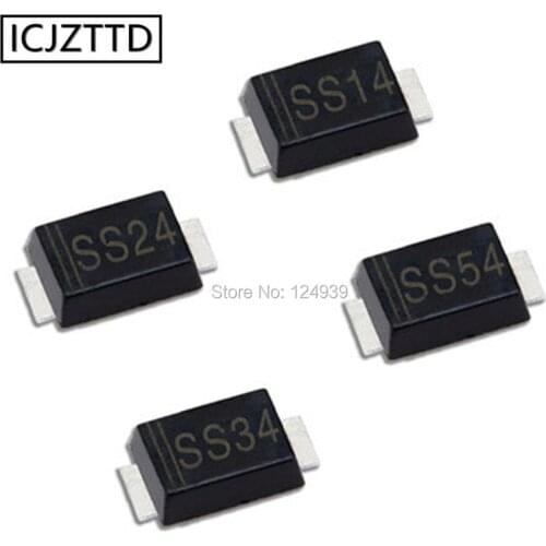 50PCS 1N4001 M1 1N4002 M2 1N4004 M4 1N4007 M7 SMA DO-214AC SS14 SS24 SS34 SS54 SMAF SS14F SS24F SS34F SS54F