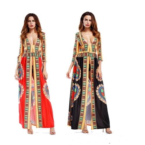 African Dresses For Women Traditional African Print Dashiki Party Plus Size Long Dress