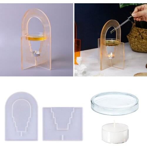 Aromatherapy Bracket Holder Epoxy Resin Mold Candlestick Silicone Mould DIY Crafts Home Decorations Casting Tools