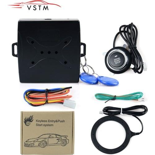 Auto Car Alarm Car Engine Push Start Button RFID Lock Ignition Starter Keyless Entry Start Stop Immobilizer Anti-theft System