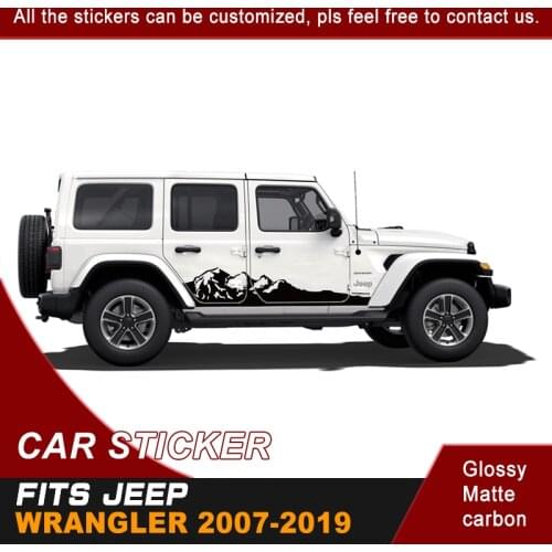 Car Stickers Side Door Mountains Stone Stripe Graphic Vinyl Modified Decoration Car Decal Custom Fit For Jeep Wrangler Unlimited