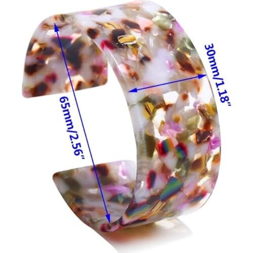 Leopard Bangle Acetate Resin Opening Bracelet Women Lady Charms Acrylic Decoration Floral Print Fashion Trend Gifts Elegant