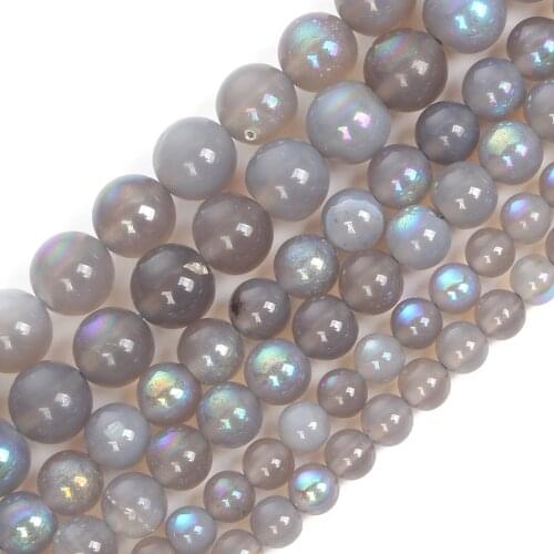 6/8/10mm Natural Stone Beads Round Smooth Labradorite Stone Beads For Jewelry Making DIY Charm Bracelet Necklace Handmade