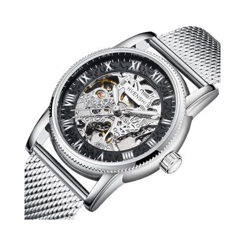 HVENSHI New Skeleton Watch Sport Mechanical Watch Luxury Watch Mens Watches Top Brand Montre Homme Clock Men Automatic Watch