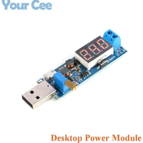 DC-DC USB Desktop Power Module Adjustable Buck-boost Power Regulator Module 5V to 3.3V 9V 12V 24V