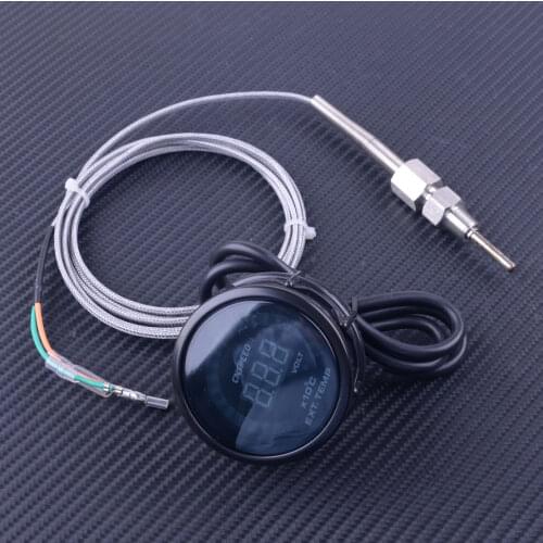 DWCX Universal 2" 52mm DC 12V LED Digital Exhaust Gas Temperature EGT Temp Gauge Meter Sensor Monitor Car Interior Accessories