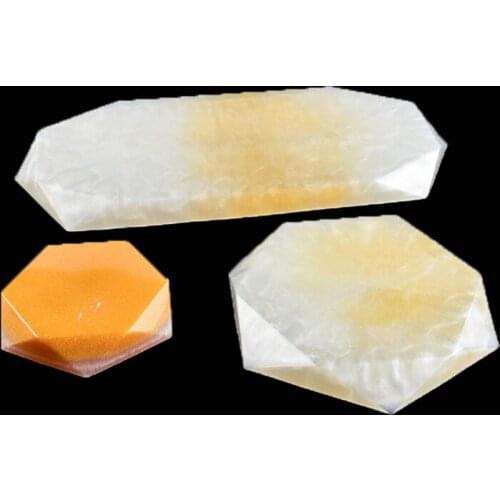 3Pcs Faceted Rectangle Hexagon Resin Casting Mold Hexagonal Tray Silicone Mold 85LF