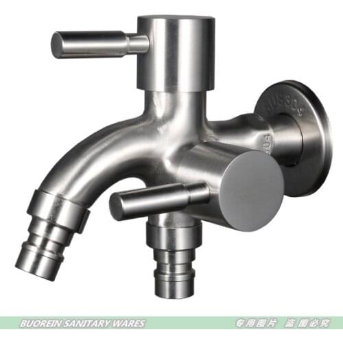 G1/2'' Washing Machine Tub Tap 304 Stainless Steel Brushed Clod Water Faucet Wall Mount Outdoor Garden Faucet