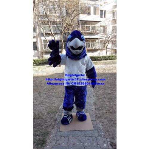 Blue Long Fur Hawk Falcon Tercel Tiercel Vulture Bald Eagle Vulture Mascot Costume Adult Anime Suit Show Head Very Big zx755