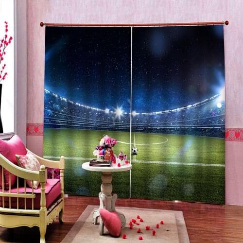 HD High 3D Football Field for Kids Beautiful Scenery Living Room Bedroom Drapes Custom Dropship