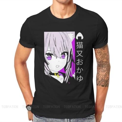 Hololive VTuber Nekomata Okayu Tshirt Large Graphic T Shirt Punk Hot Sale 100% Cotton Ofertas Mens Clothing
