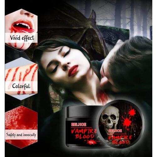 Fake Blood Gel Halloween Blood Gel Cream Special Effect Makeup Thick Syrup Body Face Cosplay of Human Vampire Ultra-realistic