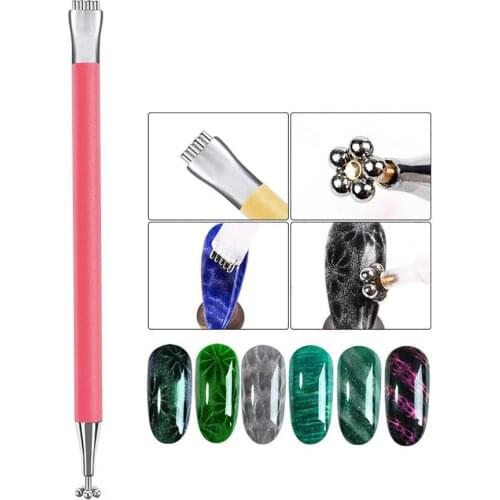 Nail Brushes Cat Eyes Pen Magnetic Strip Effect 3D DIY Nail Line Nail Art Tools Drawing Pen uñas