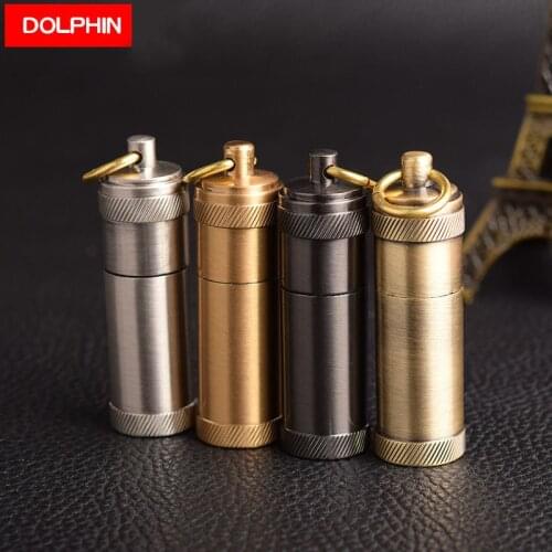 Trench Dolphin Personality Creative Mini Pendant Kerosene Lighter Waterproof Metal Grinding Wheel Petrol Outside Too EDC