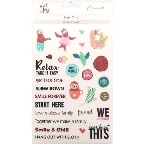 CRZCrafter Rub Ons Transfer Stickers Embellishments 4C Printing Designs Craft Scrapbooking Cardmaking Journal Planner Decoration