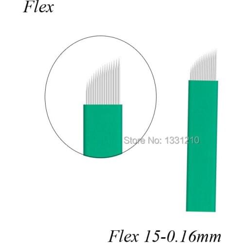 LÂMINA FLEX CHANFRADA 15F 0,16MM NANO Tebori Micro Sobrancelha Eyebrow Tattoo Manual Semi Permanent Makeup Blades For Tobori Pen